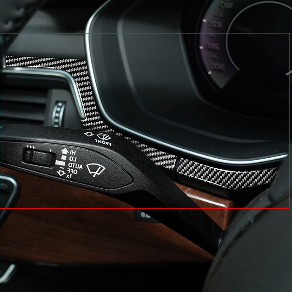 for Audi A4 A4L B9 2017-19 RHD Center Console Dashboard Panel Cover Carbon Fiber