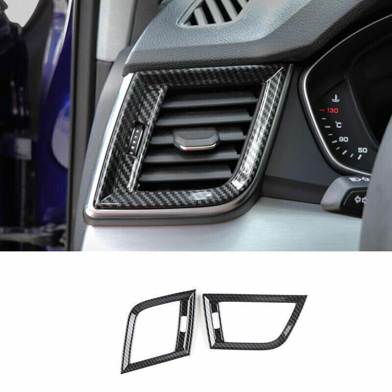 for Audi Q5 2018-2024 ABS Carbon Fiber Console LR Air Outlet Vent Frame Trim 2P