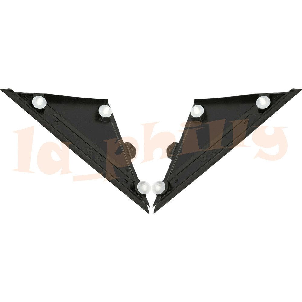 Pair Front Left Right View Mirror Triangle Plate Trim Fits 2012-2019 for FIAT 500