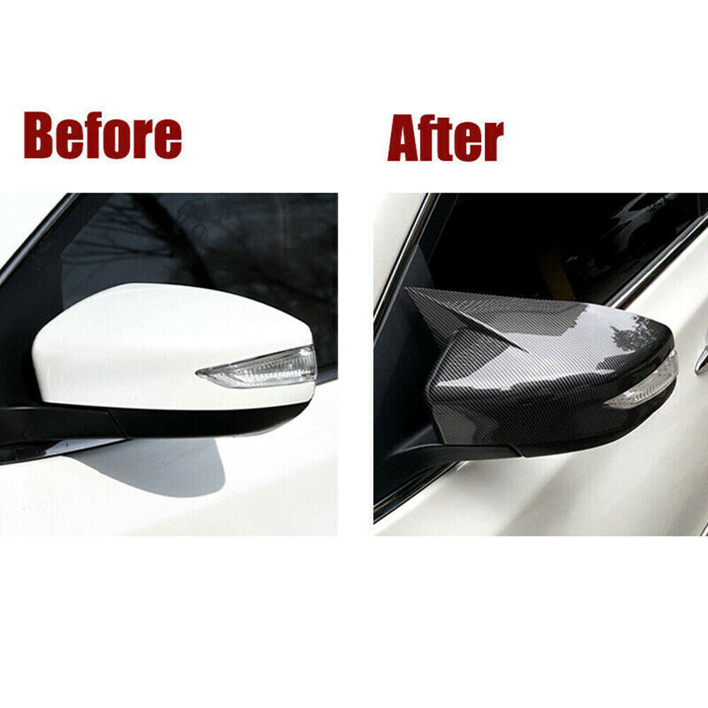 2X Carbon Fiber Look Door Rear View Mirror Cover Trim for Nissan Altima 13-2018