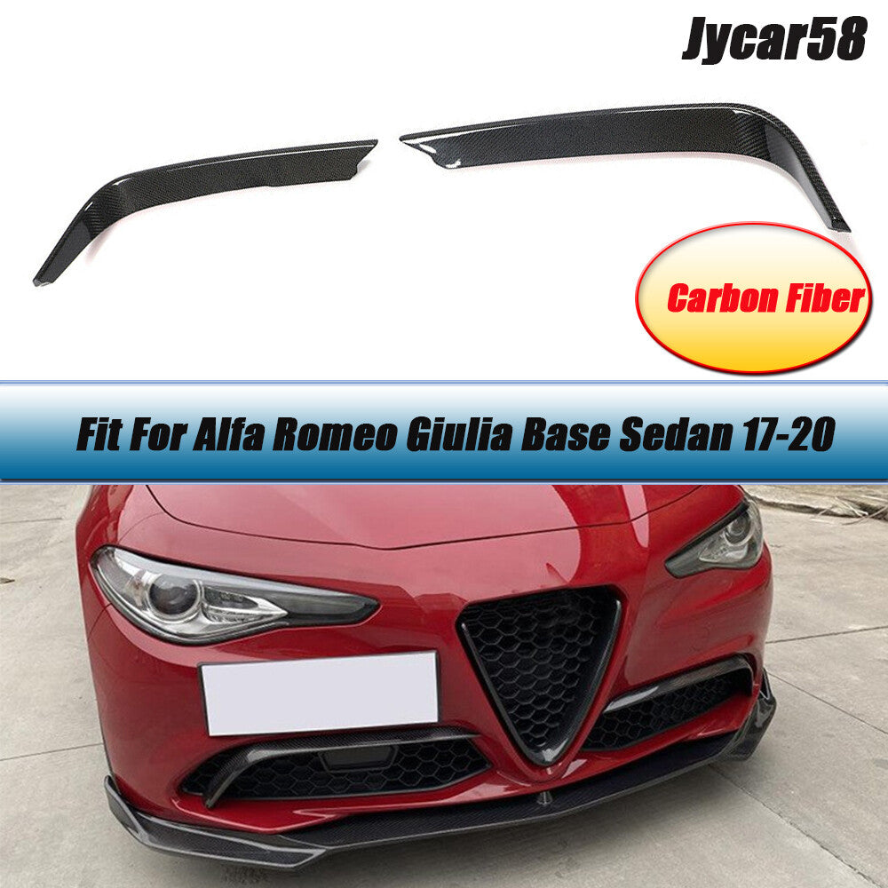 Fits for Alfa Romeo Giulia Base 2015UP Carbon Fiber Front Fog Light Fins Cover Trim