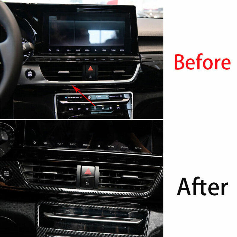 for Kia Seltos 2020-2023 Carbon Fiber Central Control Outlet Air Vent cover trim