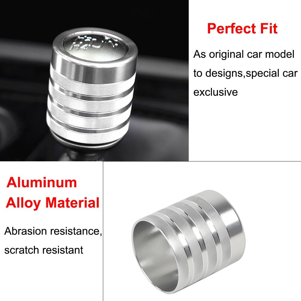 Silver 4WD Gear Shift Knob Cover Trim Handbrake Lever Cap for 4Runner TRD 2010+