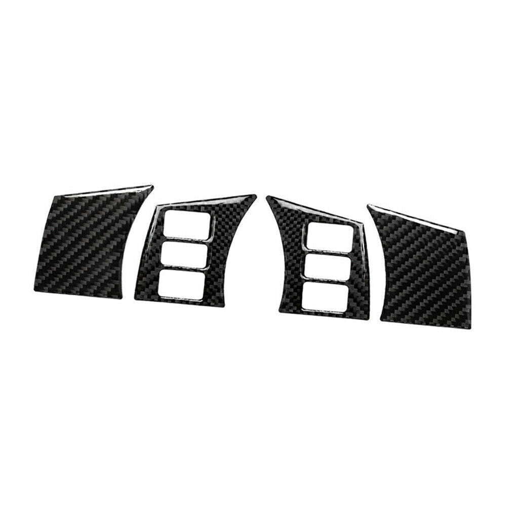 Fit for Nissan 350Z 2006-2009 Interior Steering Wheel Panel Cover Carbon Fiber 4Pcs