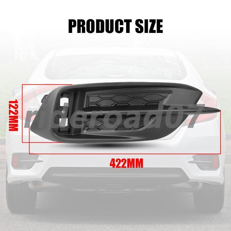 Rear Left side Bumper Fog Light Lamp Cover for Honda for Civic 2016-2021