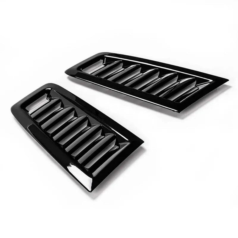 2x Black Car Front Hood Side Air Flow Vent Intake Scoop Hole Cover Trim Sticker