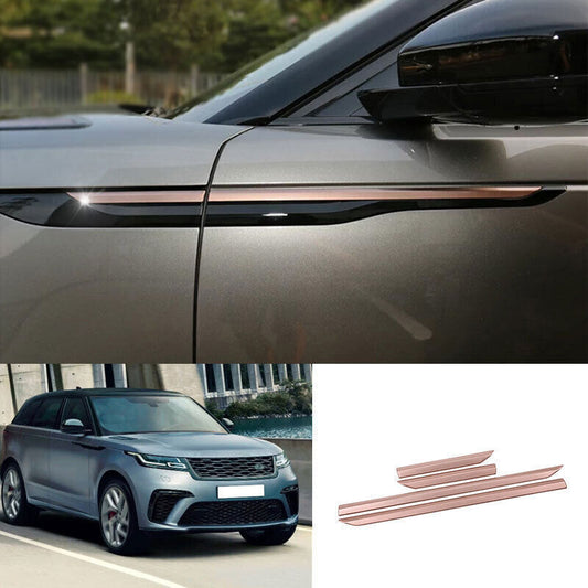 for Range Rover Velar 2018-22 ABS Rose Gold Side Fender Air Wing Cover Trim 4P