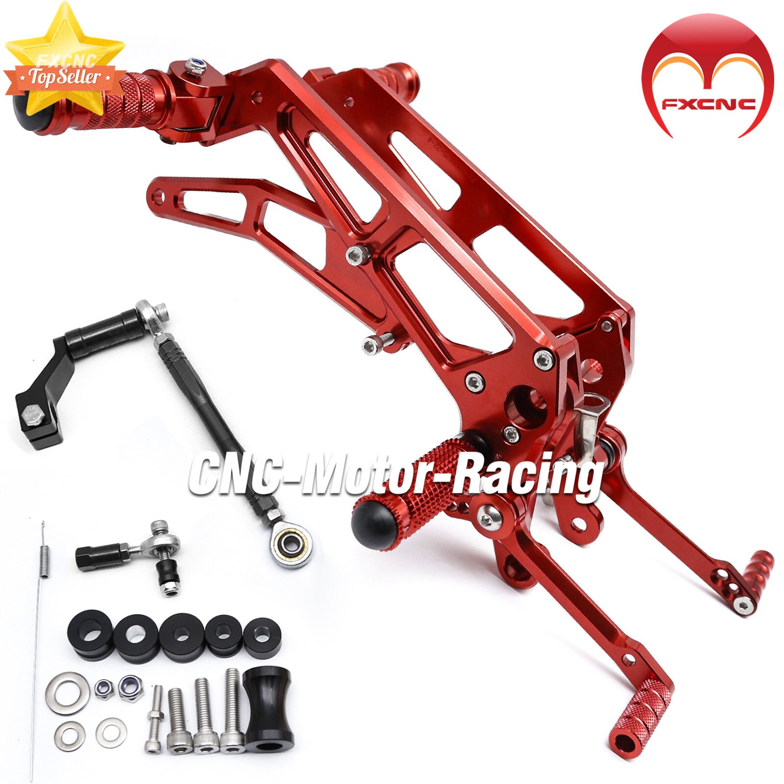 Red CNC gear footrests and spikes are suitable for Honda MSX125 Grom 2021 2022 2023 2024 2025