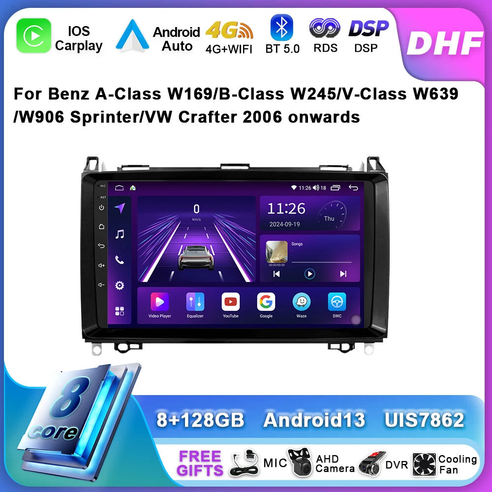 Car Radio for Mercedes for Benz AB Class Android Auto Carplay GPS Multimedia Player