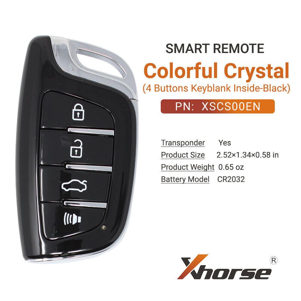 for Smart Remote Key Proximity Style Colorful Crystal 4 Buttons XSCS00EN HK