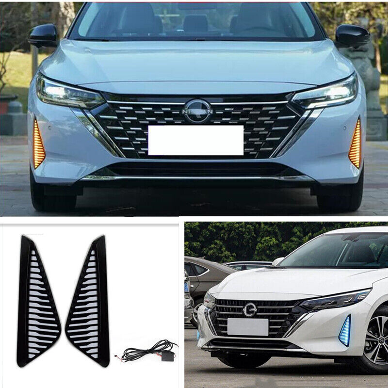 1 pair of LED daytime running lights and fog lights with turn signals for Nissan Sentra 2024