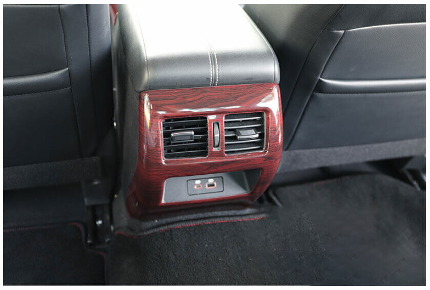 Car Rear Air Outlet Vent Frame Trim Fit for Nissan Altima 2019-22 Red Wood Grain