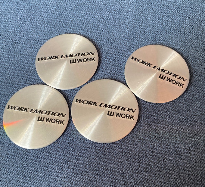 Silver 4x45mm Working Emotion Wheel Center Sticker Rim Sticker Edge Sticker Logo
