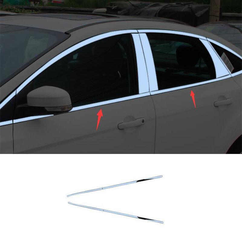 Windows Sill Molding Strip Trim 4PCS for Ford Focus Sedan 2012-2018 Chrome Steel