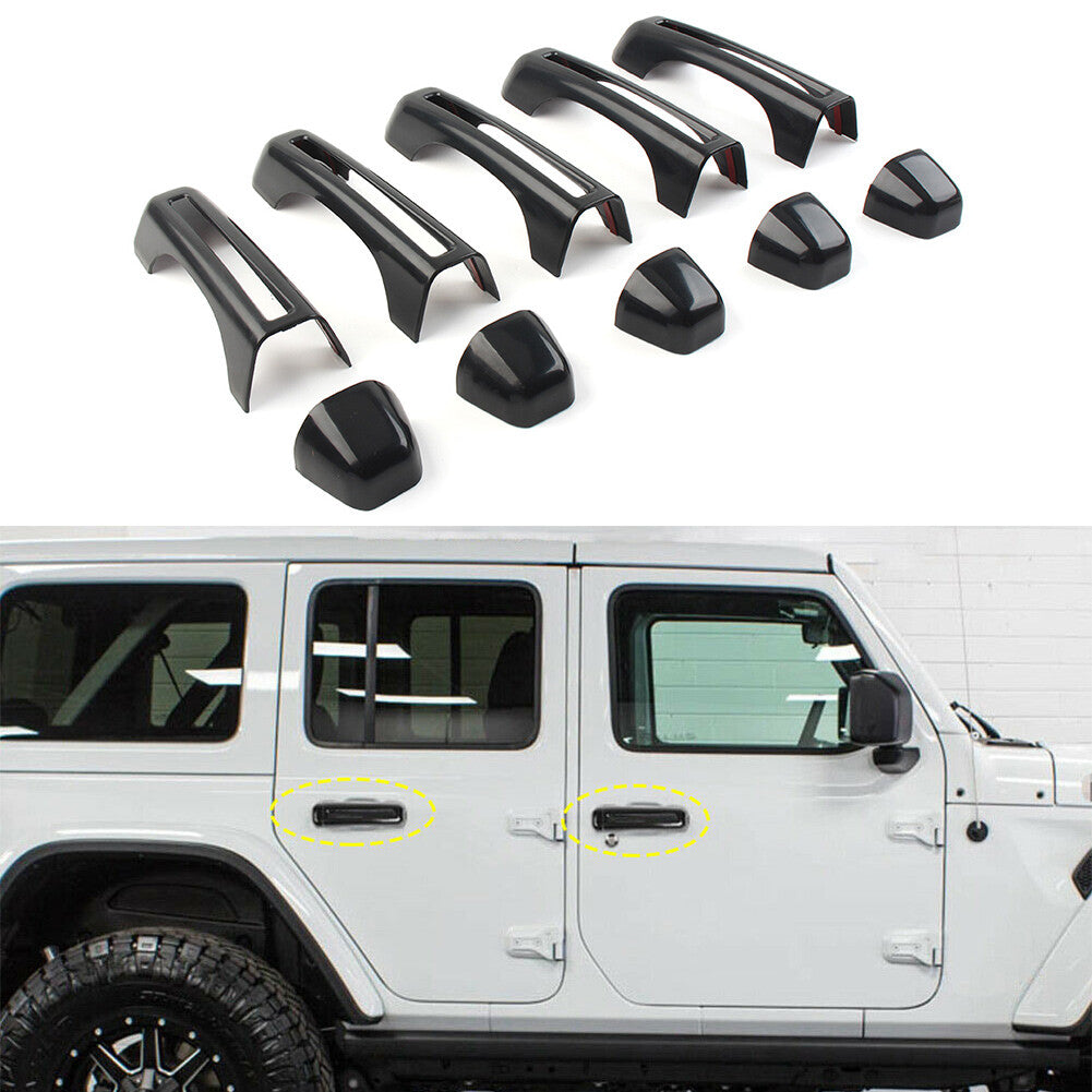 4-DR ABS Tailgate Door Handle Cover Trim Fit for Jeep for wrangler JL 2018-2020 Car 5pcs