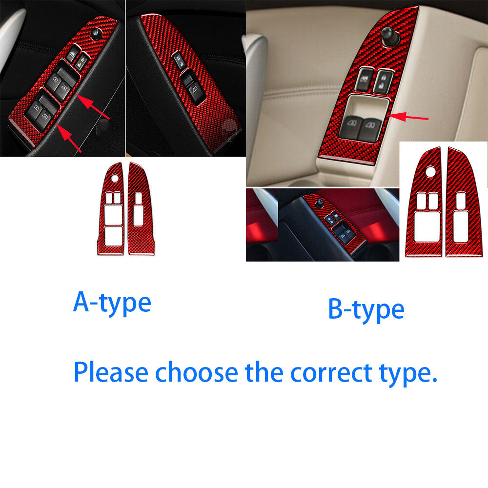 for Infiniti G37 2-Door 2010-13 Red Carbon Fiber Window Lift Switch Panel Trim¡Á2