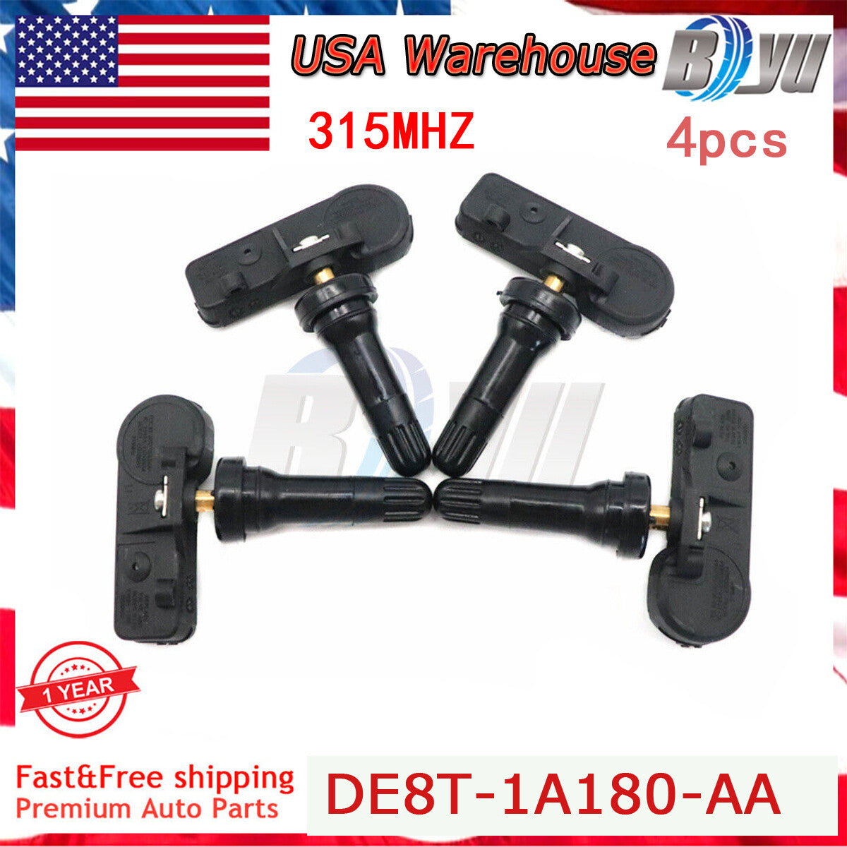 4X Tire Pressure Sensors TPMS DE8T-1A180-AA US stock for Ford for Lincoln