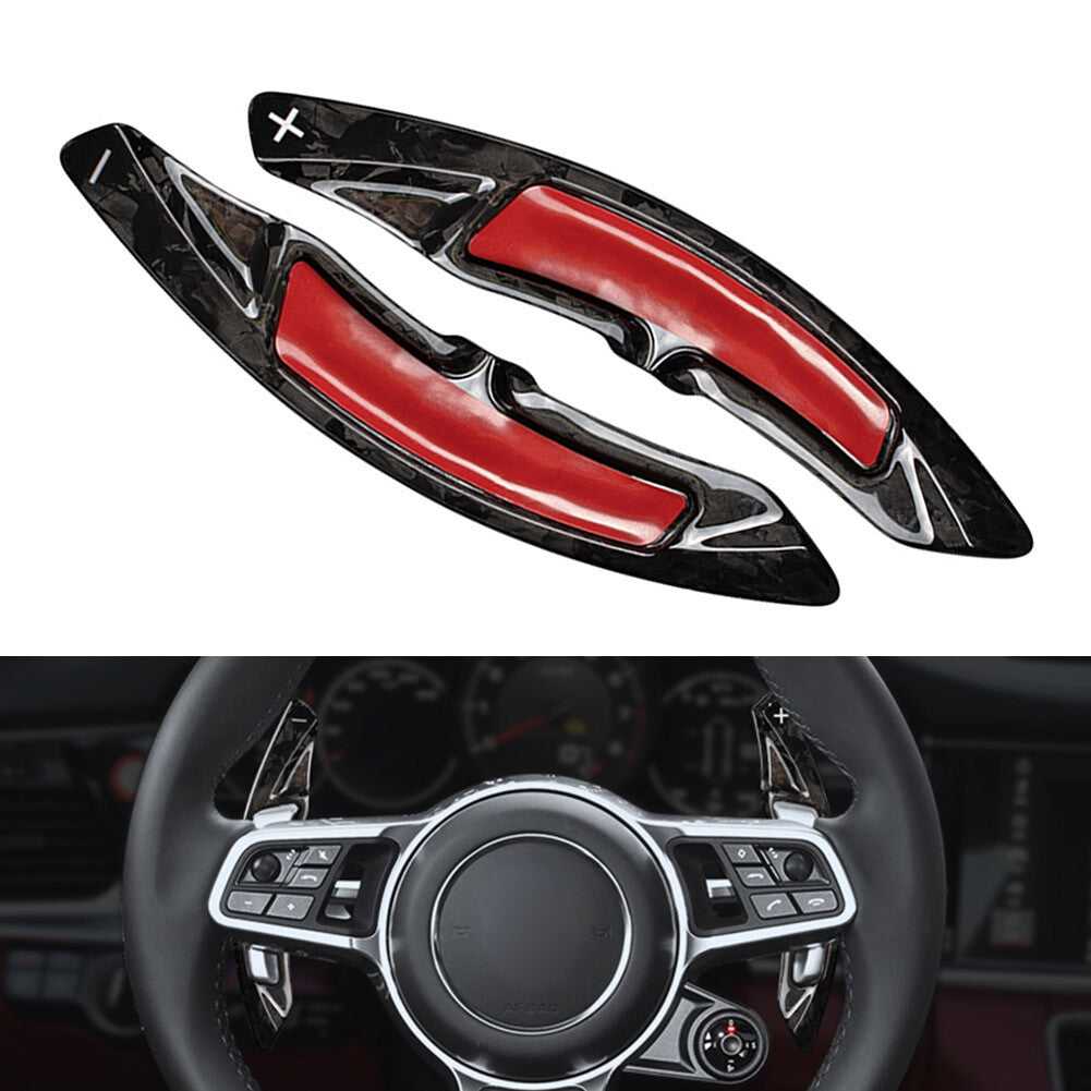 Forged Carbon Fiber Steering Wheel Paddle Shifter Extension for Porsche Macan