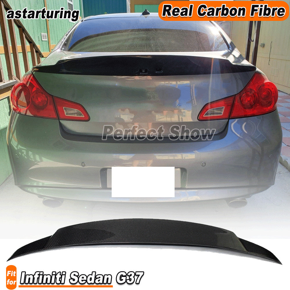 Fit for Infiniti Sedan G25 G37 2009-2013 REAL Carbon Rear Trunk Spoiler Wing Lip