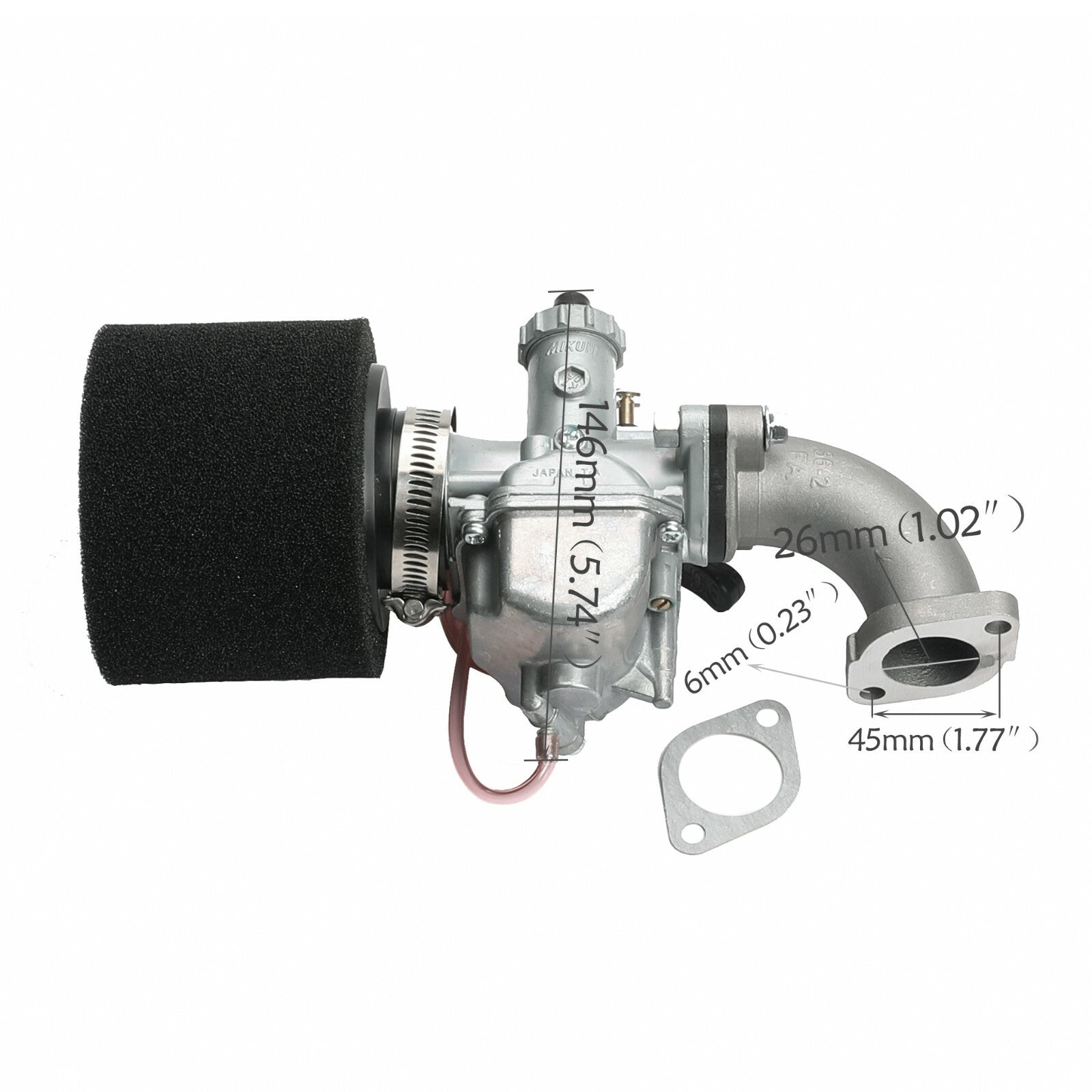 VM22 26mm carburetor for Coolster SSR Apollo 110 125cc Pit bicycle/all-terrain vehicle/four-wheeler