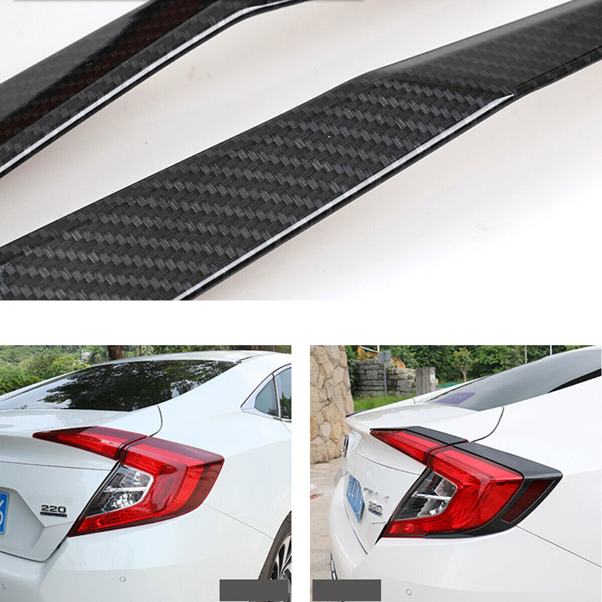 for Honda for Civic 10th Sedan 16-21 Rear Tail Light Lamp Cover Trim Frame Molding