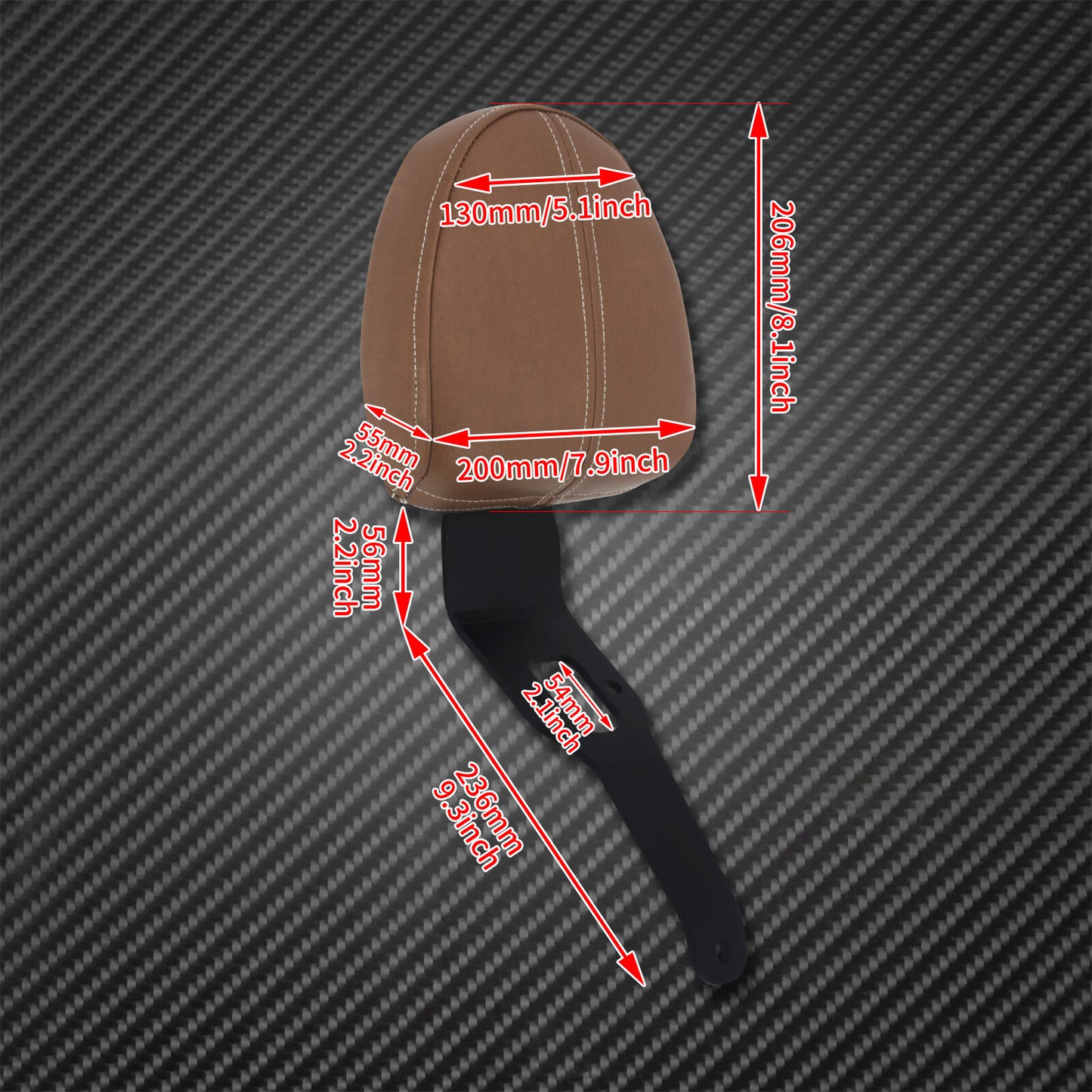 Brown Front Driver Rider Backrest Pad Fit For Indian Scout 2015-2020 Sixty 16-20