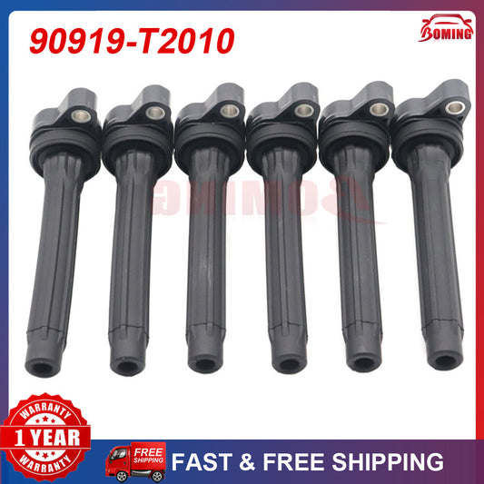 90919-T2010 6PCS New Ignition Coil for Toyota for Sienna for Camry Highlander 2017-2018