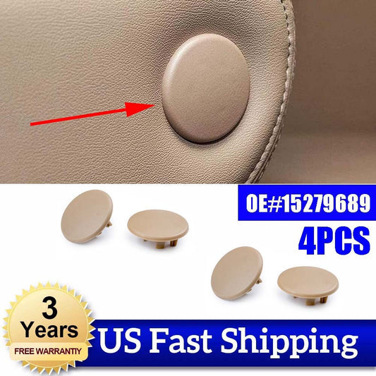 4-Piece Beige Rear Armrest for Seat Bolt Covers for Cadillac for Escalade and for Chevrolet 1500