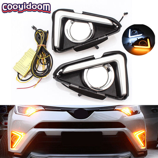 LED daytime running lights, fog lights, and turn signals are compatible with for Toyota RAV4 (2016-2018).