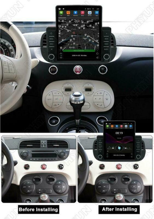 Unit Navigation Head WIFI For 2007-15 for Fiat 500 Android 10.1 9.5Radio Stereo GPS