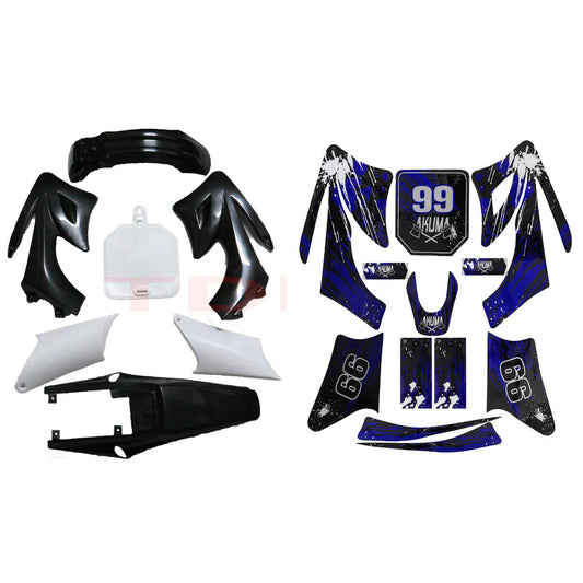 Apollo Orion Black Plastic Decal Fender Kit for 110, 125, and 150cc Dirt Bikes