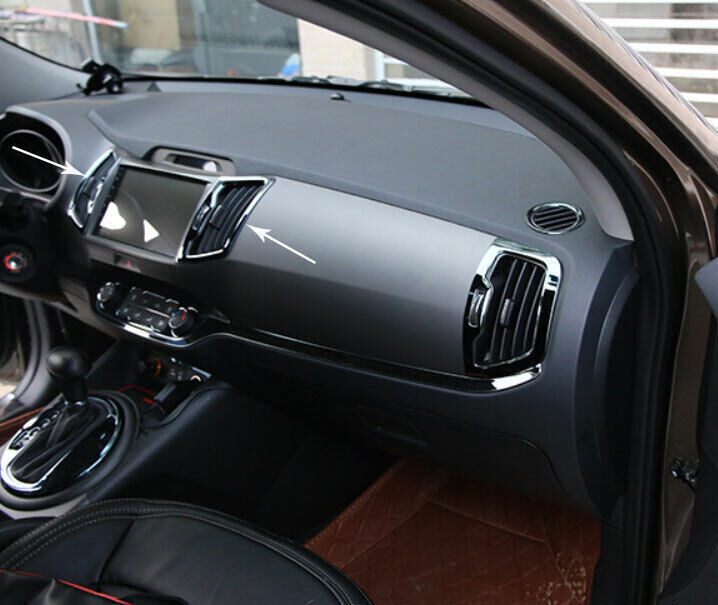 Middle Air Outlet Vent Cover Trim 2 for Kia Sportage R GL 2011-2016 Black Steel