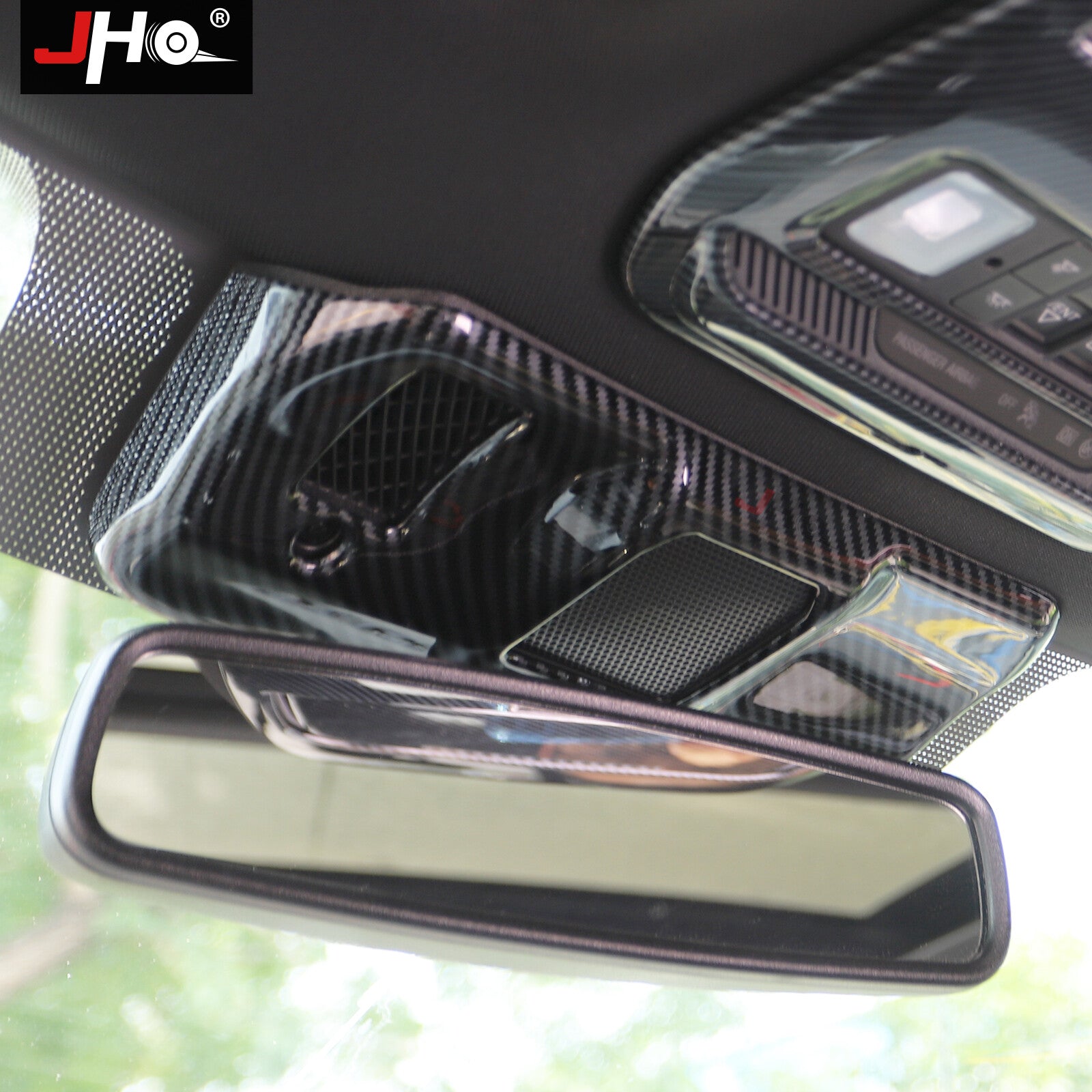 Car Inner Rearview Mirror Base Cover Trim for Ford F150 21-23 Accessories Carbon