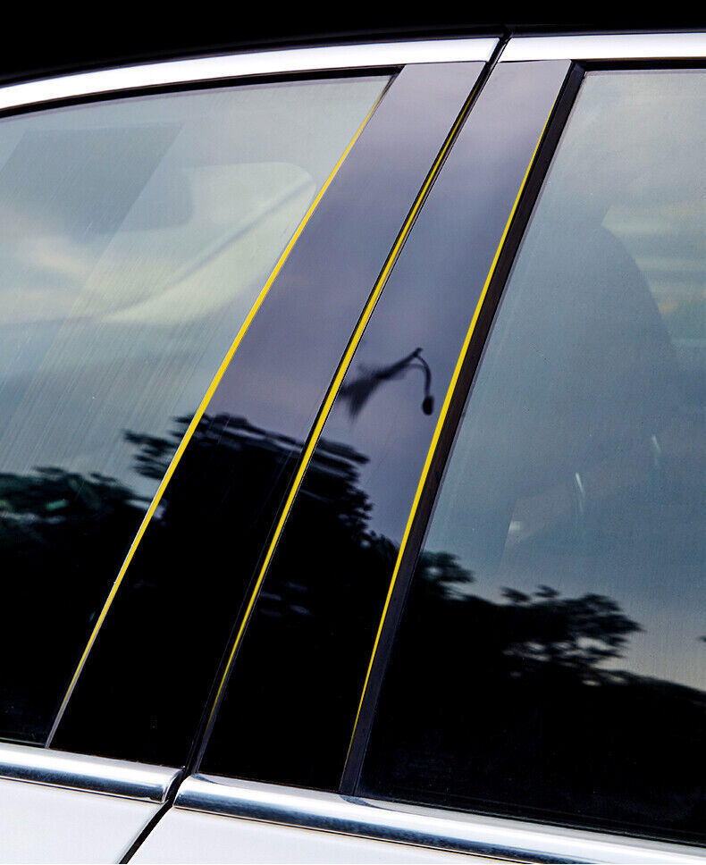 Black Pillar Panels for VW ID.4 ID4 2021-2023 6pcs Window Door Trim Piano Covers
