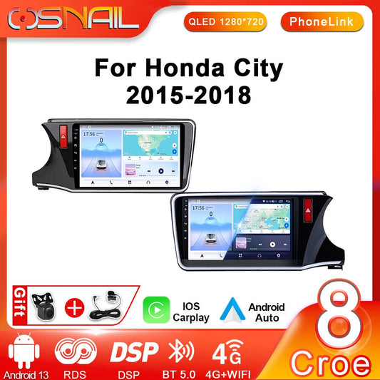 for Honda Fit City 2015-2018 Auto Car Radio CarPlay GPS Multimedia Player Screen
