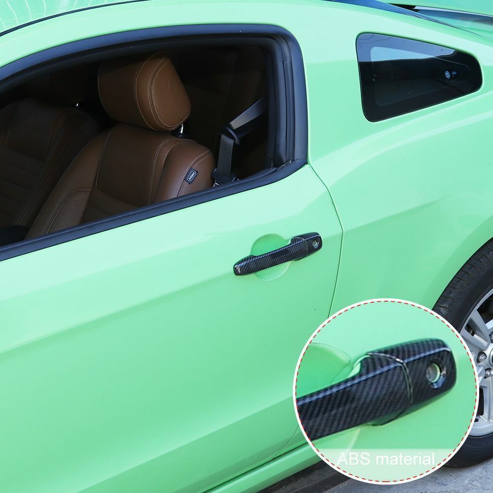 2pcs Door Handle Cover Trim Carbon Fiber  for ford  for Mustang 2004-2014 Outdoor