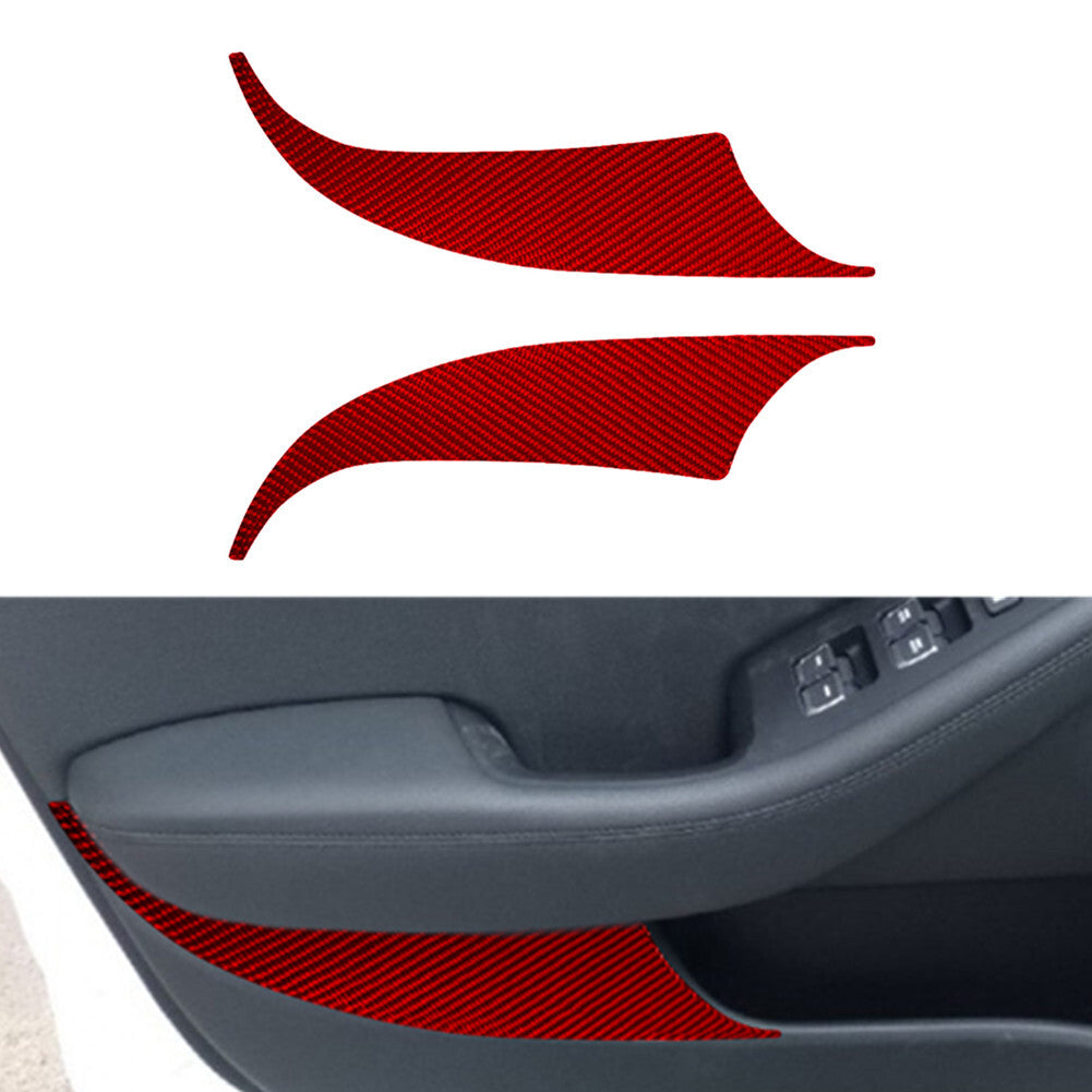 2Pcs Red Carbon Fiber Front Door Door Panel Cover Trim for KIA Cadenza 2014-2016