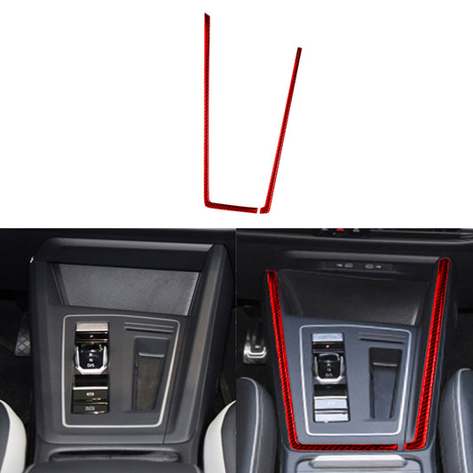 Red Carbon Fiber Interior Gear Shift Side Frame Trim for VW for Golf 8 MK8 GTI 2021