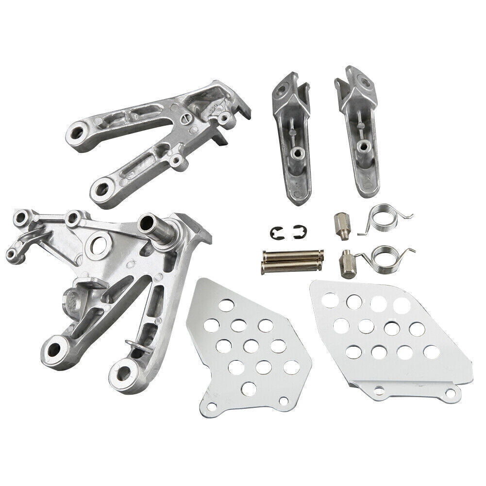 Rider Front Rider Footpegs Footrests Brackets for HONDA CBR 600RR 2007-2011 Grey