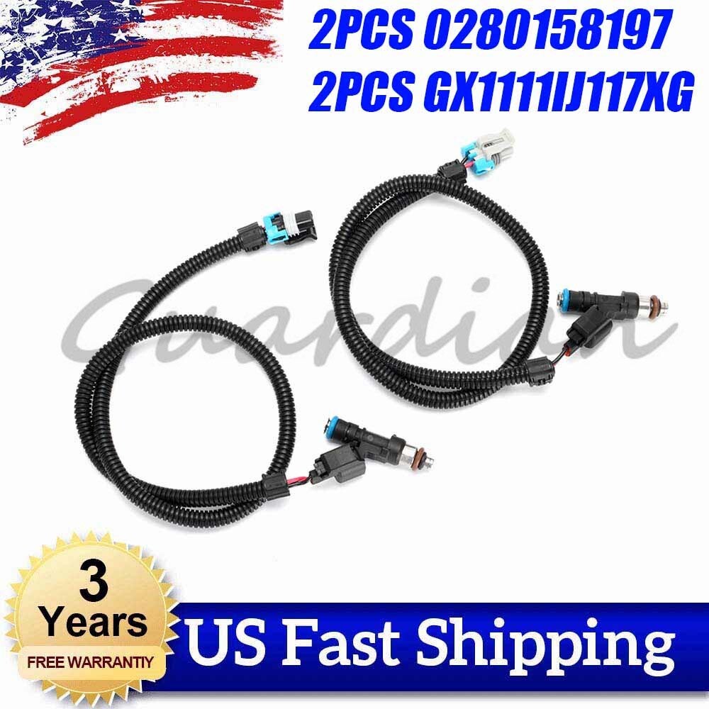 2x 0280158197+ 2x GX1111IJ117XG Fuel Injector For RANGER XP RZR RANGER 800 4x4