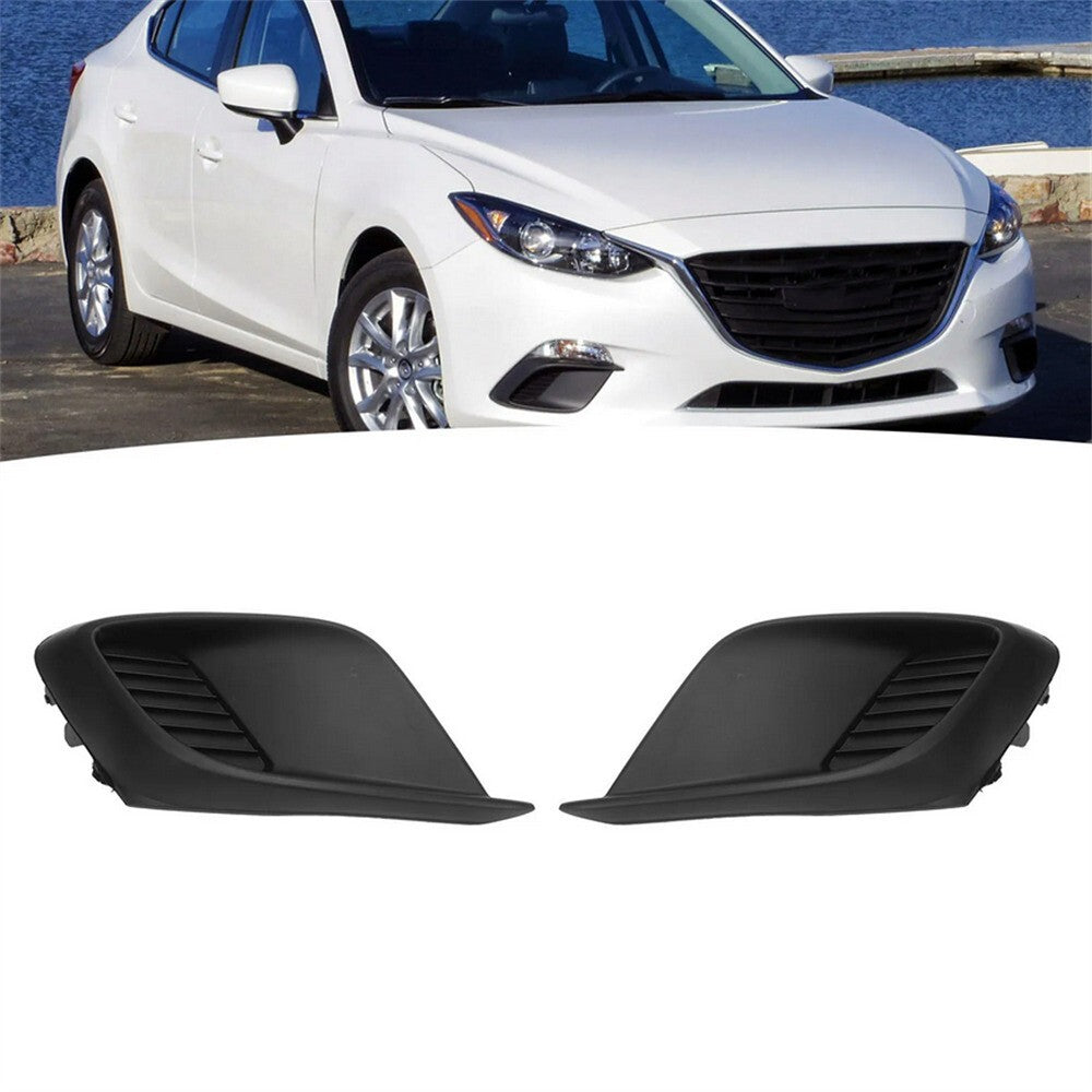 2Pcs Front Bumper Fog Light Covers Set Left+Right for Mazda 3 2014-16 BHN150C11A