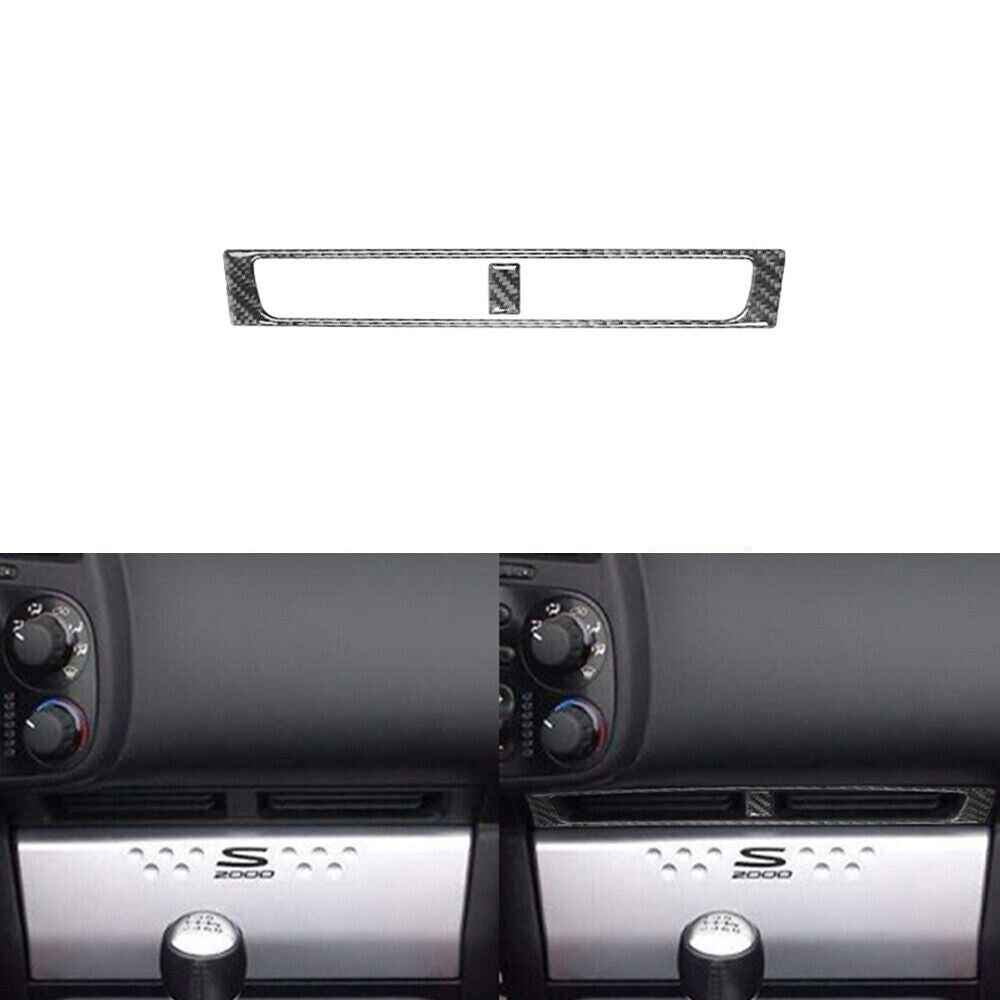 2Pcs Carbon Fiber Center Air Vent Outlet Cover Trim for Honda S2000 2004-2009