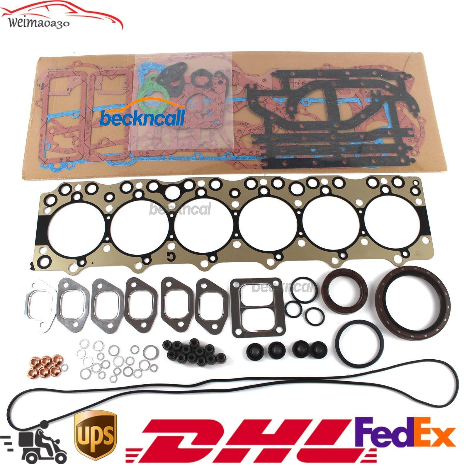 6BG1 6BG1T Engine Gasket Kit Fits for Isuzu TCM Hitachi JCB Excavator w/ Head Gasket