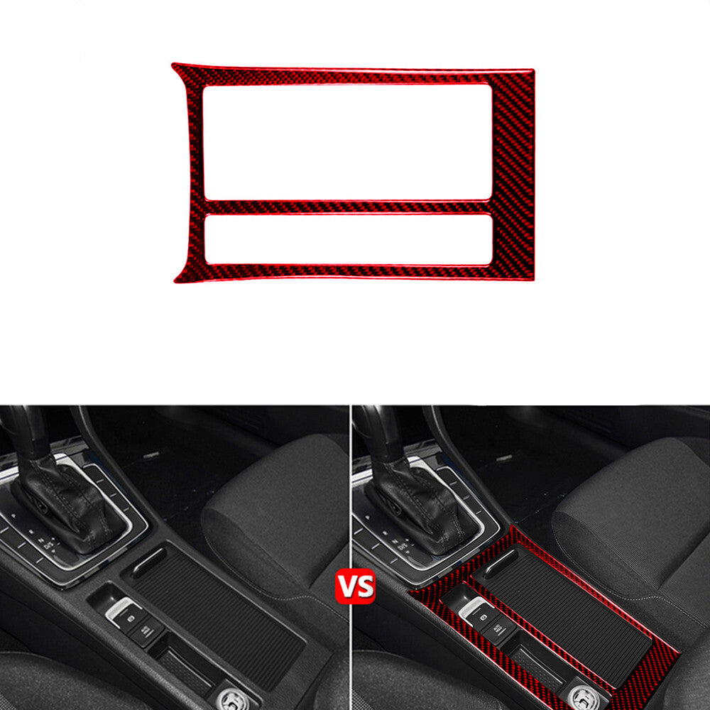 Red Carbon Fibre Water Cup Holder Trim for VW Golf7 MK7 2013-2017