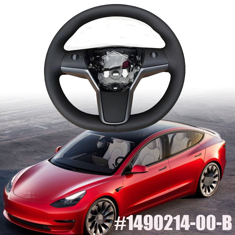 Fit for Tesla Model 3 Y Driver Heated Leather Steering Wheel 1490214-00-B
