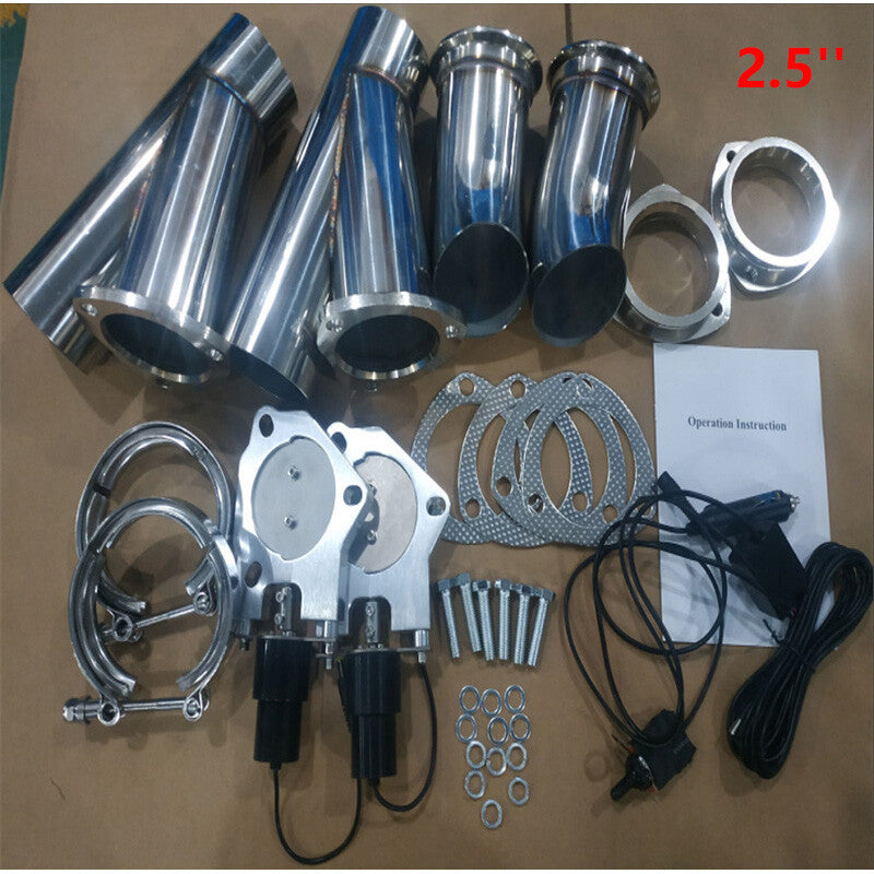2.5 Electric Exhaust Valve Y Header Exhaust Pipe Kit Manual Control