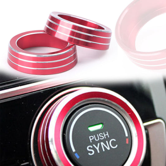 for Honda for Civic 2016-2017 2x Red AC Air-condition Control Switch Cover Ring