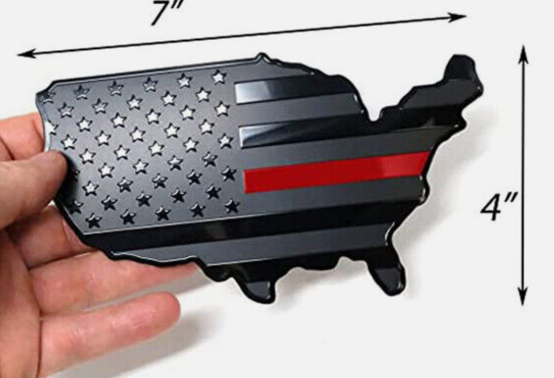 Car side fenders, rear trunk badge, black and red American flag map for Chevrolet 1x
