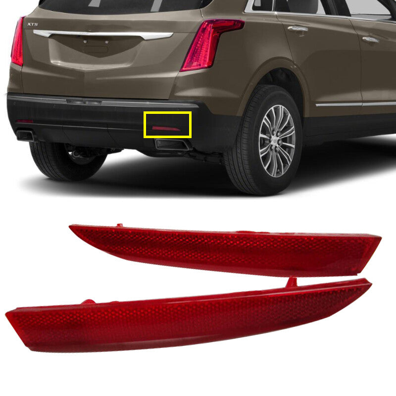 A pair of rear bumper reflector lights suitable for Cadillac XT5 2017 2018 2019 LH RH