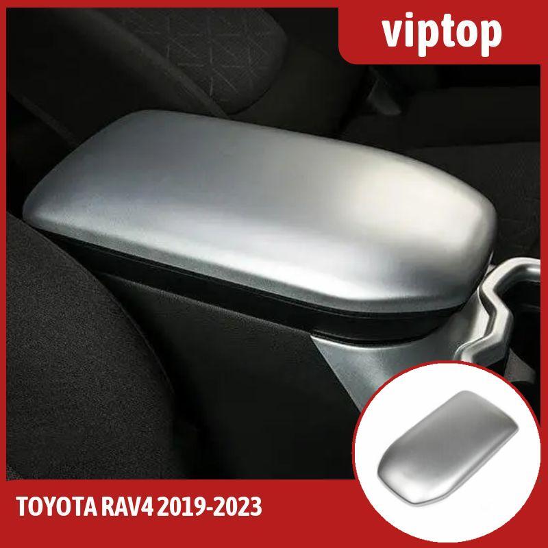 ABS Matte Silver Center Console Armrest Box Cover Trim for Toyota RAV4 2019-2023